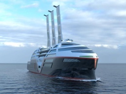 Электрический лайнер Sea Zero, с нулевым выбросом, оснащен автономными парусами с солнечными панелями