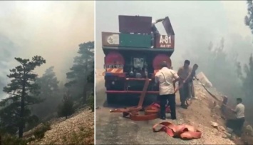 В турецкой Анталии горел лес