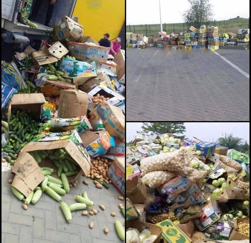 На блокпосту люди выбросили тонны овощей - россияне не пропускали автомобили в Запорожье