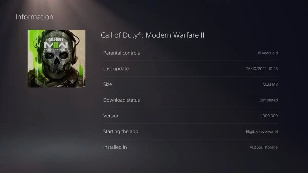 В дисковую версию Call of Duty: Modern Warfare II на PS5 не получится поиграть без интернета