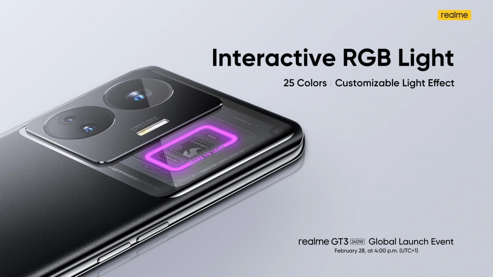 Realme GT 3 показали в видео и на постерах - смартфон с поддержкой зарядки 240 Вт