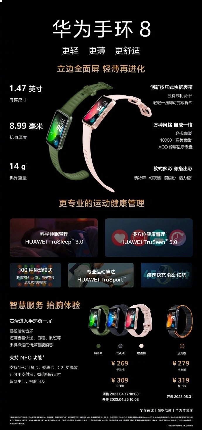 Анонс Huawei Band 8: легче, тоньше и умнее прошлого поколения