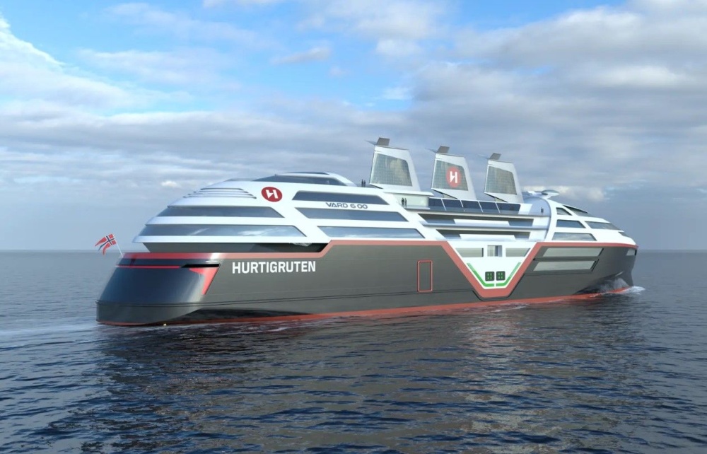 Электрический лайнер Sea Zero, с нулевым выбросом, оснащен автономными парусами с солнечными панелями